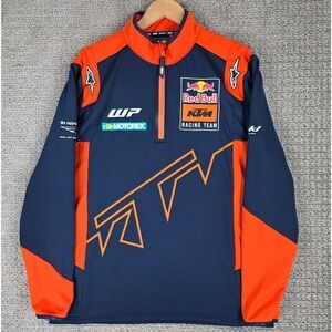 Red Bull KTM Racing Team Alpinestars Mens XL 1/4 Zip Pullover Jacket Blue Orange
